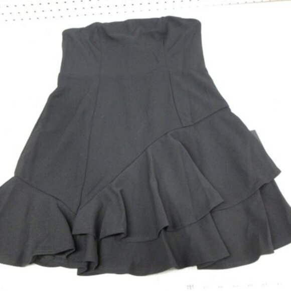 Lulu's Black Strapless Ruffled Mini Dress size XL - Picture 2 of 8